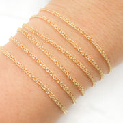 14K Solid Gold Wheat Chain